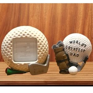 Worlds Greatest Dad Award And Golf Ball Picture Frame